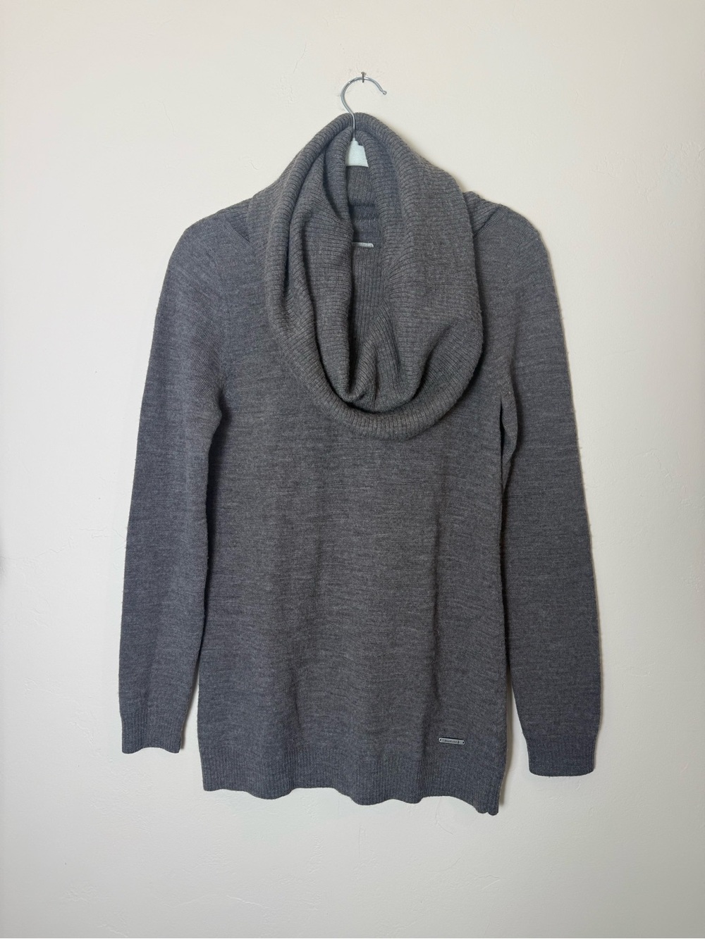 Smartwool Merino Wool Cozy Mousy Gray/Brown Cowl Neck Women's Sweater size M